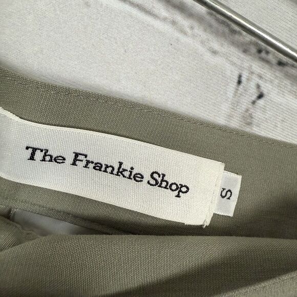 The Frankie Shop Maxi Skirt Olive Women S High Waisted Side Back Slits Pockets - Picture 3 of 16